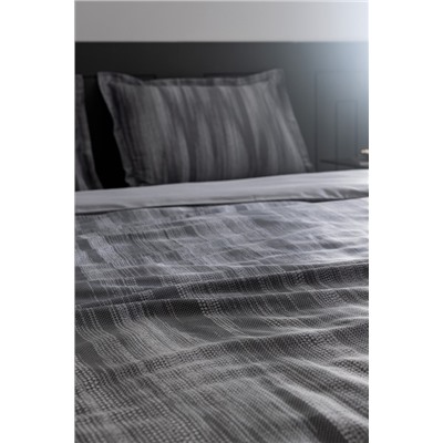 Raphael King Size %100 Pamuk Baskılı Saten Nevresim Takımı - Antrasit