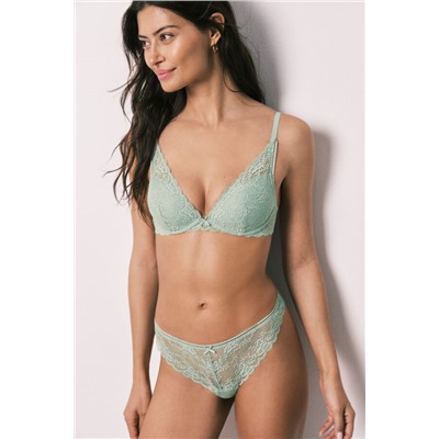 Sujetador halter relleno encaje verde INTUITIVE