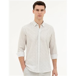 Yeşil Regular Fit Uzun Kollu Gömlek