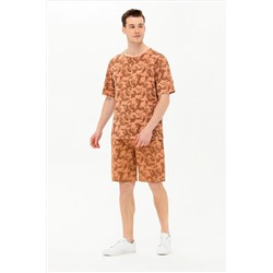 Erkek Pudra Comfort Bisiklet Yaka Tişört