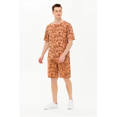 Erkek Pudra Comfort Bisiklet Yaka Tişört