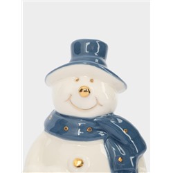 Емкость для соли или перца, 8 см, фарфор P, бело-голубая, Снеговик, Snowfall