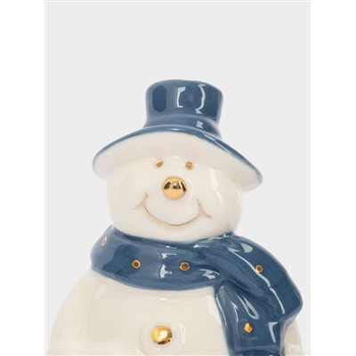 Емкость для соли или перца, 8 см, фарфор P, бело-голубая, Снеговик, Snowfall