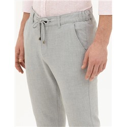 Gri Slim Fit Jogger Kanvas Pantolon