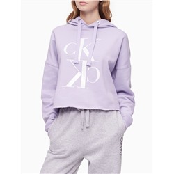 Sustainable Materials Mirror Monogram Logo Rolled Hem Hoodie