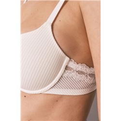 Sujetador clásico microfibra rayada blanco BEAUTIFUL