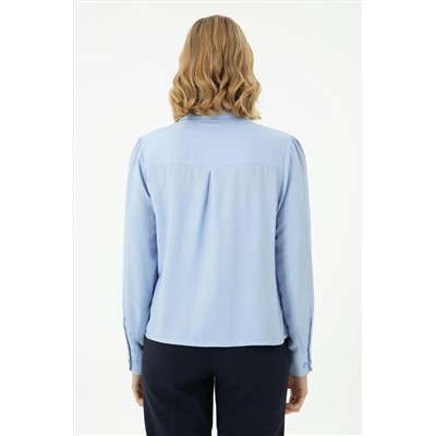 Kadın Mavi Uzun Kollu Gömlek