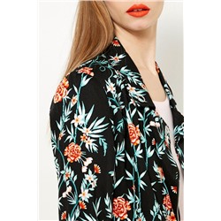 Chaqueta floral Negro y verde