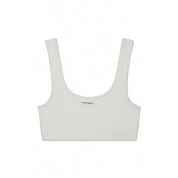 Top sin costuras canalé blanco