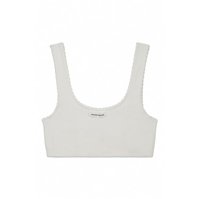 Top sin costuras canalé blanco