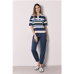 Pijama Hello Kitty manga corta algodón polo rayas