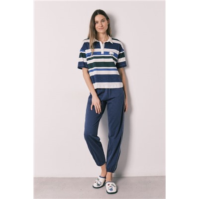 Pijama Hello Kitty manga corta algodón polo rayas