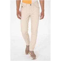 Erkek Bej Slim Fit Jean Pantolon