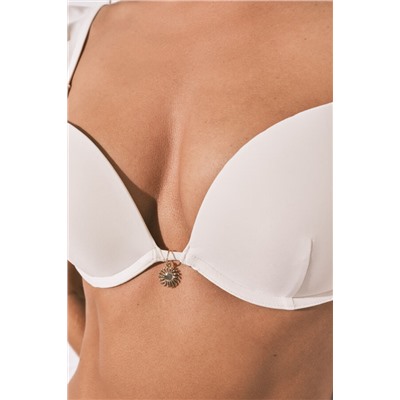 Top bikini push up aro volante blanco