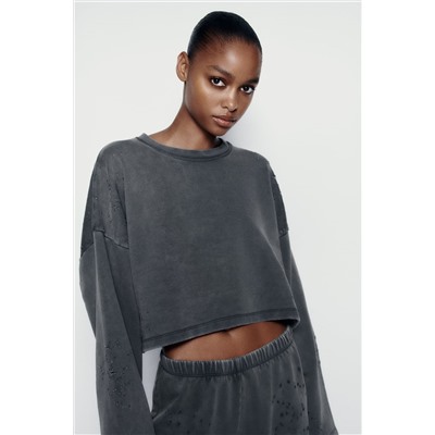 SUDADERA EFECTO LAVADO ROTOS