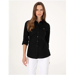 Siyah Slim Fit Uzun Kollu Gömlek