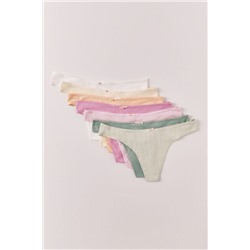 Pack 7 tangas algodón pointelle mix colores