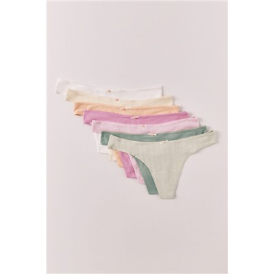 Pack 7 tangas algodón pointelle mix colores