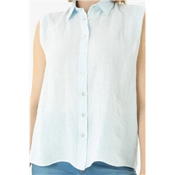 Kadın Açık Mavi Kısa Kollu Gömlek
