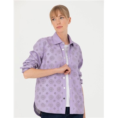 Eflatun Comfort Fit Uzun Kollu Gömlek