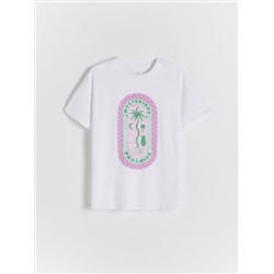 Футболка прямого кроя с принтом