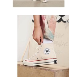 Convers*e ⭐️ парусиновые кеды в Американском уличном стиле на шнуровке, высокие и классические, унисекс✔️ качество 1:1