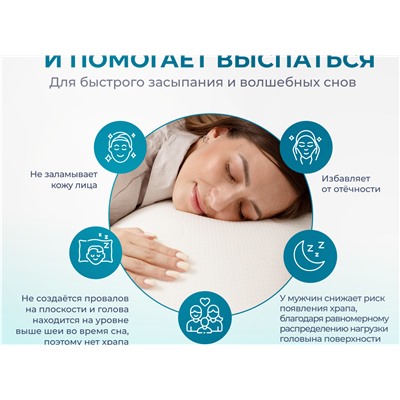 Подушка Асветида 40х60х13 Light с эффектом памяти(средней жесткости)