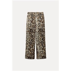 ANIMAL PRINT SATIN TROUSERS