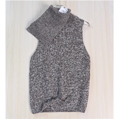 Вязаный жилет-пуловер с отворотами  МАНГ*О