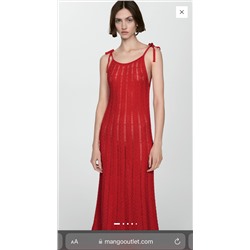 Vestido punto calado lazos