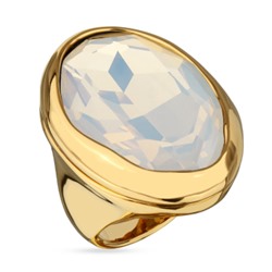 Кольцо Грация (кристаллы SW 30х22 белый опал; покрытие золото), Есть комплект