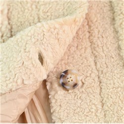 Пальто с лацканами из фактурной искусственной овечьей шерсти