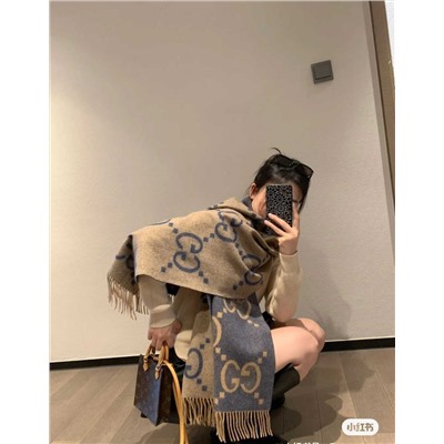 Двусторонний кашемировый шарф   GUCC*I