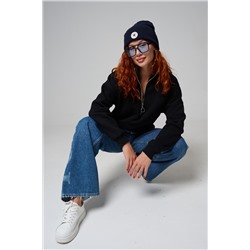 Женский свитшот на молнии оверсайз начес 14427