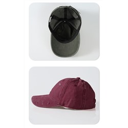 Классные стильные бейсболки с эффектом выстиранного хлопка с потёртостями