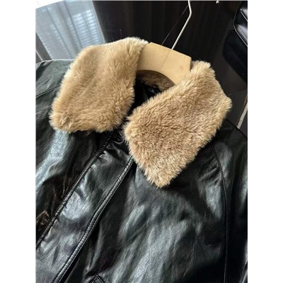 Женская теплая свободная куртка со съёмным меховым воротником  Zar*a 💤