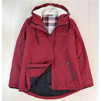 Женское зимнее теплое и ветрозащитное хлопковое пальто с капюшоном