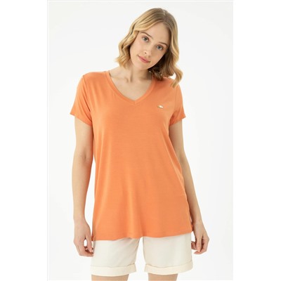 Kadın Kiremit Basic Tişört