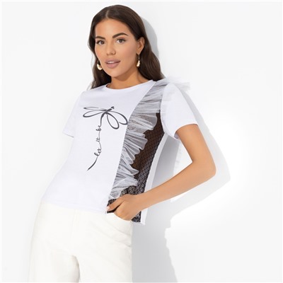 Футболка комбинированная с декором, Завоюй меня (дуэт)