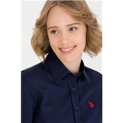 Kadın Lacivert Uzun Kollu Basic Gömlek