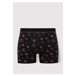 Mavi Baskılı Siyah Boxer 092449-85585