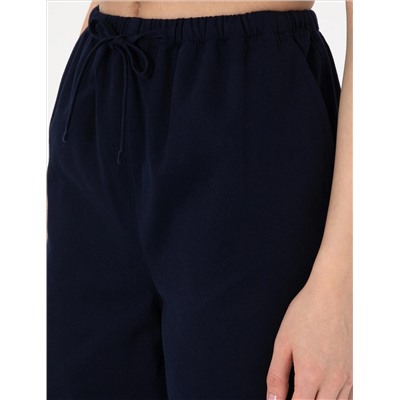 Lacivert Yüksek Bel Loose Fit Pantolon