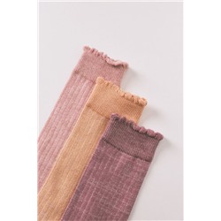 Pack 3 calcetines largos lurex rosa