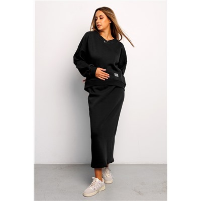 Юбка длинная макси с разрезом 388BLK