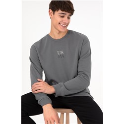 Erkek Gri Basic Sweatshirt