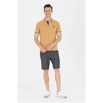 Erkek Camel Basic Polo Yaka Tişört