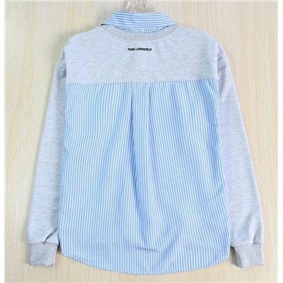 Женская рубашка с имитацией воротника рубашки и длинным рукавом КАР*Л😎