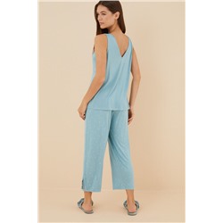 Pijama Capri flores azul