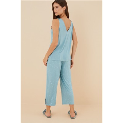 Pijama Capri flores azul