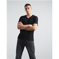 V-neck T-shirt, Men, Black